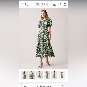 Long green flower dress